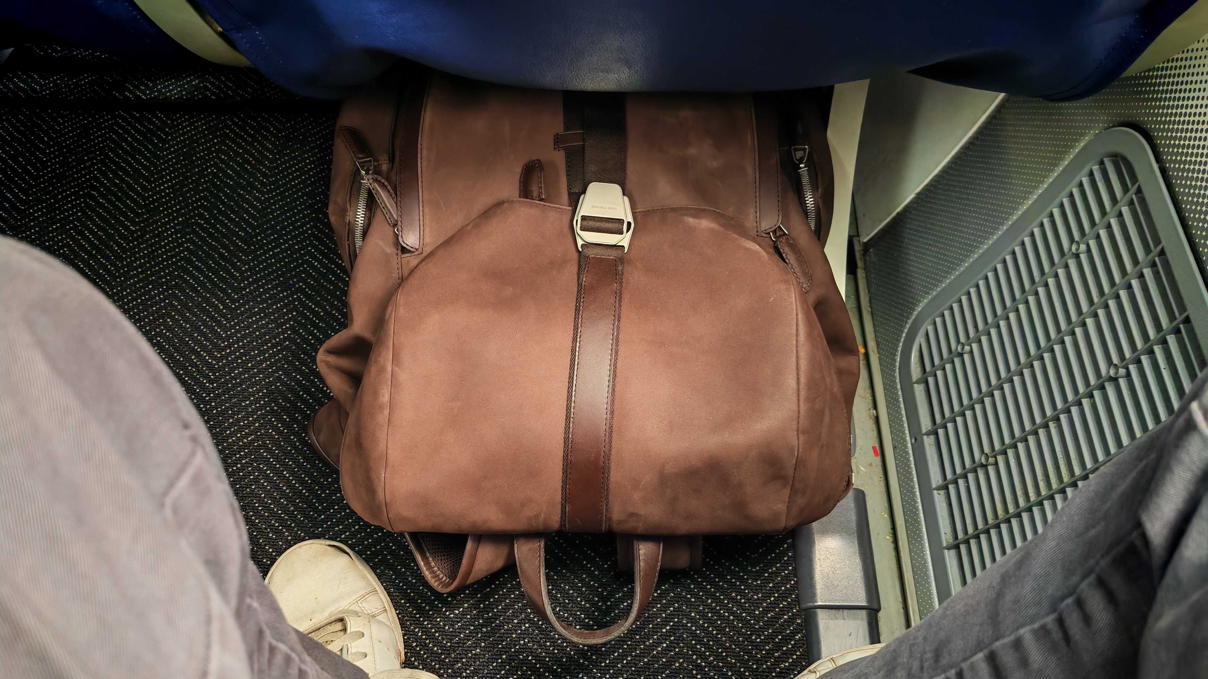 Carl Friedrik Traverse backpack on plane