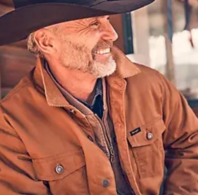 Man in Western-lined canvas jacket from Wrangler