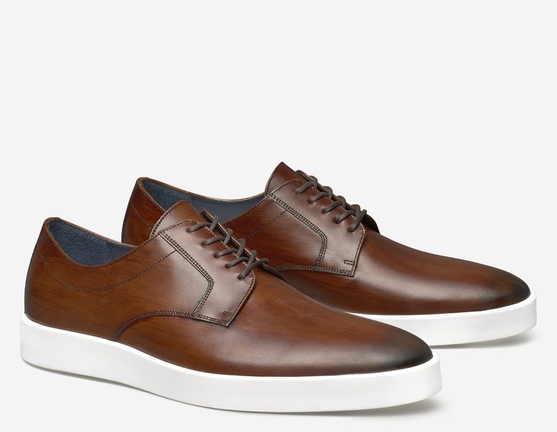 brown leather hybrid oxfords