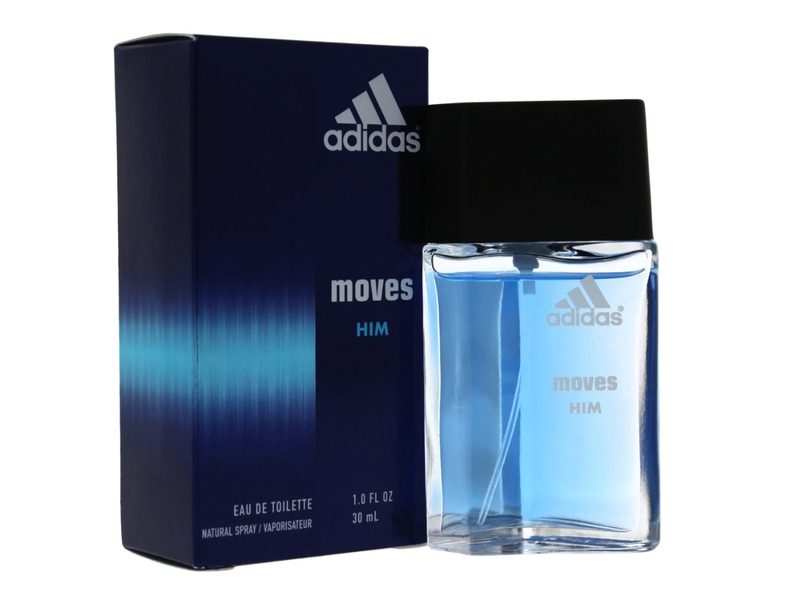 The Adidas Moves 1 oz. EDT spray on a white background.