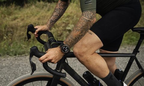 Amazfit-T-Rex-3-smartwatch-used-while-biking-on-the-trail