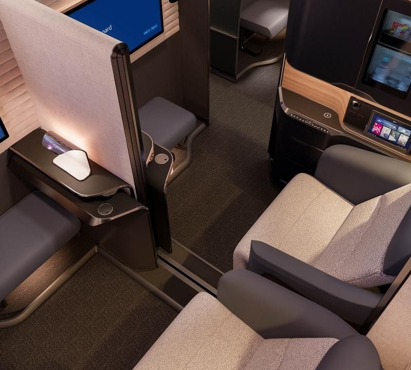 First class seats in an airplane