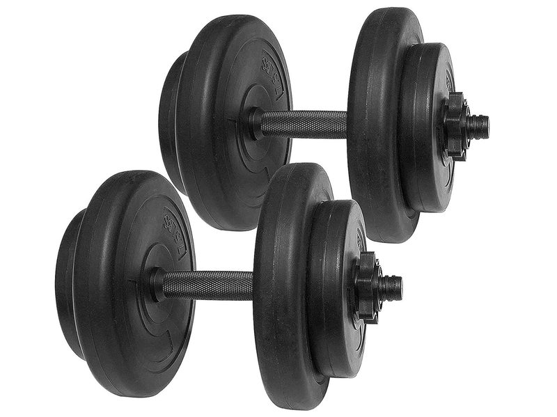 A pair of BalanceFrom Fitness 40 pound dumbbells.