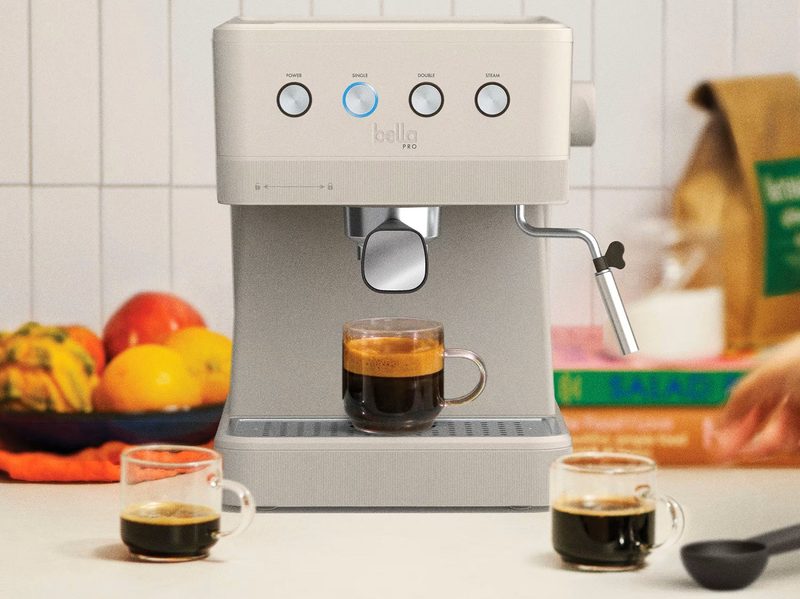 The Bella Pro Barista Elite Espresso Station on a kitchen countertop.