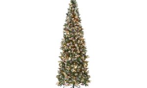 The Best Choice Products 4.5ft Pre-lit Pencil Christmas Tree on a white background