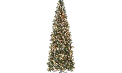 The Best Choice Products 4.5ft Pre-lit Pencil Christmas Tree on a white background