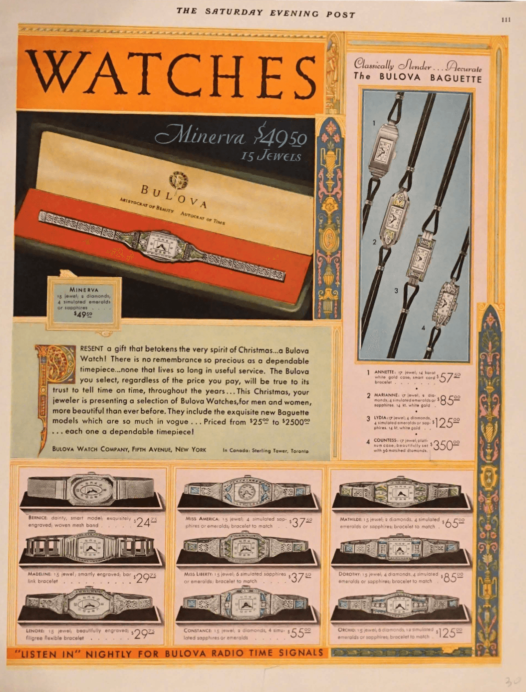 Bulova print ad from the 1930s