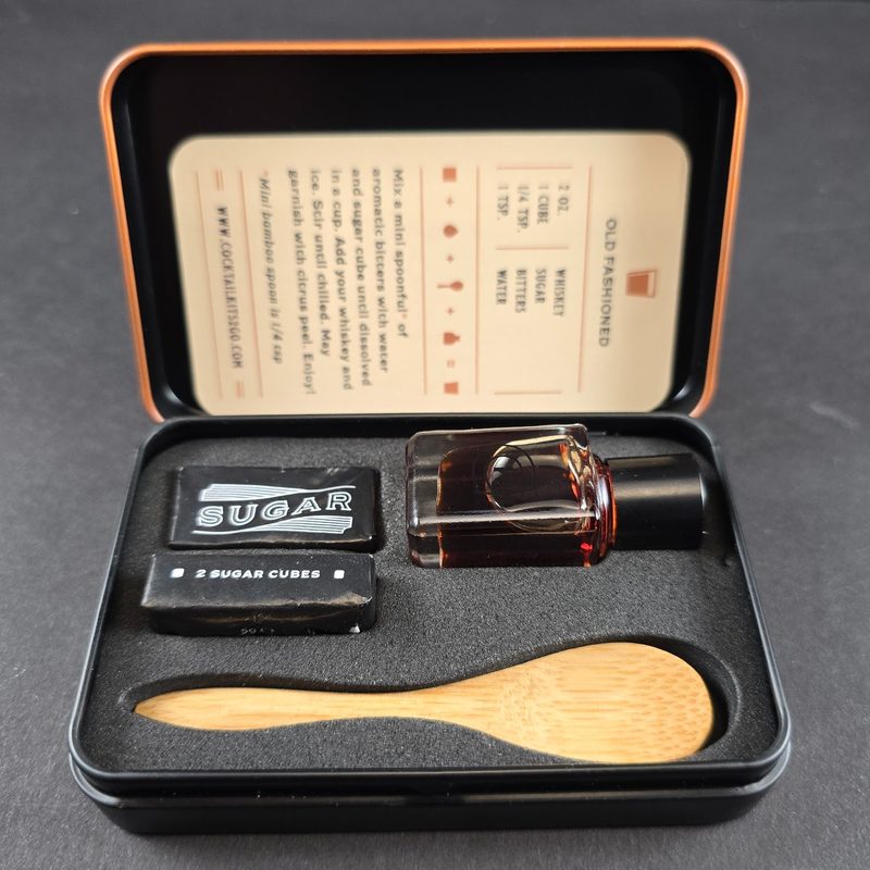 Close up of an old fashioned cocktail kit