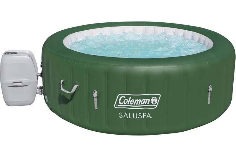 The Coleman Palm Springs EnergySense AirJet Inflatable Hot Tub Spa on a white background.