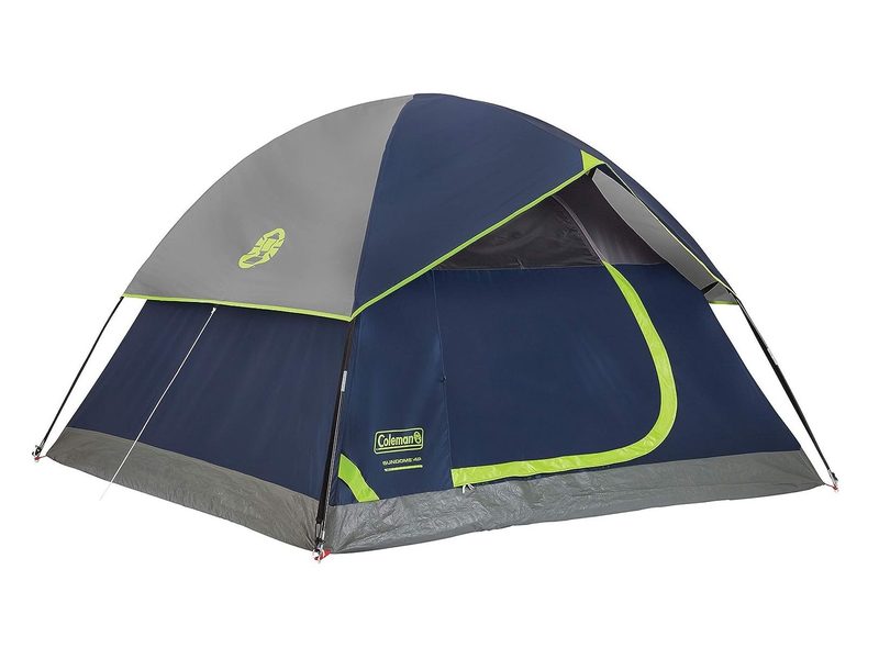 A built Coleman Sundome 4-person tent.