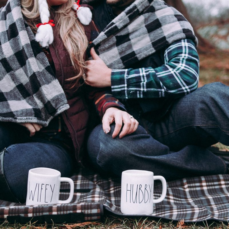Couple in flannel picnic