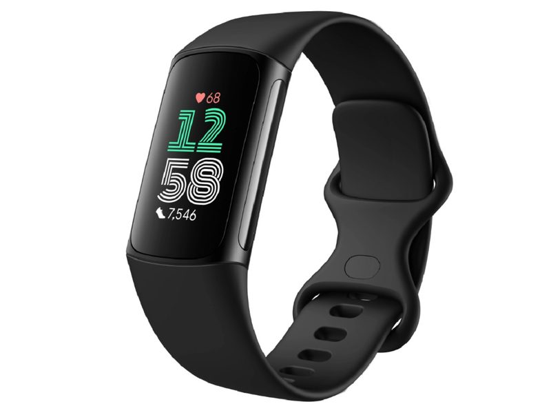 The Fitbit Charge 6 fitness tracker on a white background.