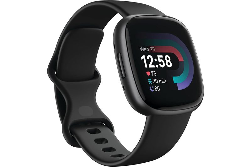 The Fitbit Versa 4 on a white background.