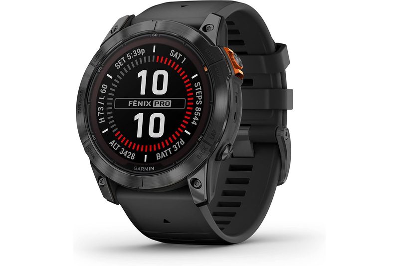 The Garmin Fenix 7X Pro Solar on a white background.