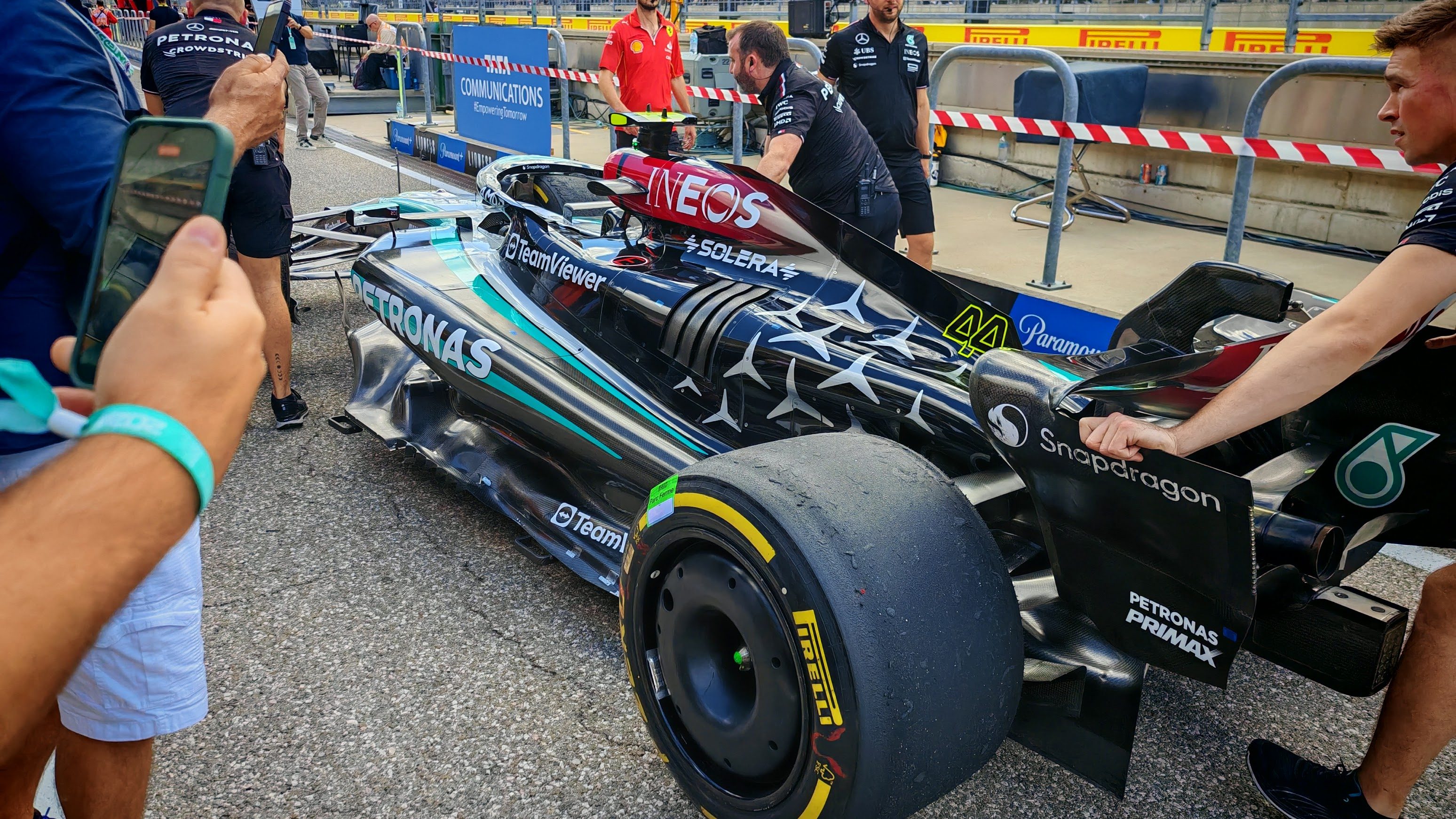 Lewis Hamilton F1 Car after US GP Qualifying