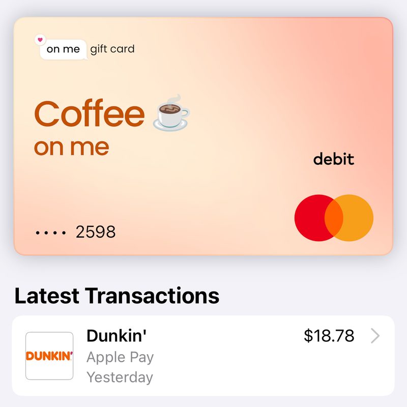 on me gift cards