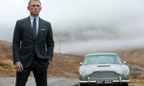 James Bond in a Tom Ford Suit with Aston Martin