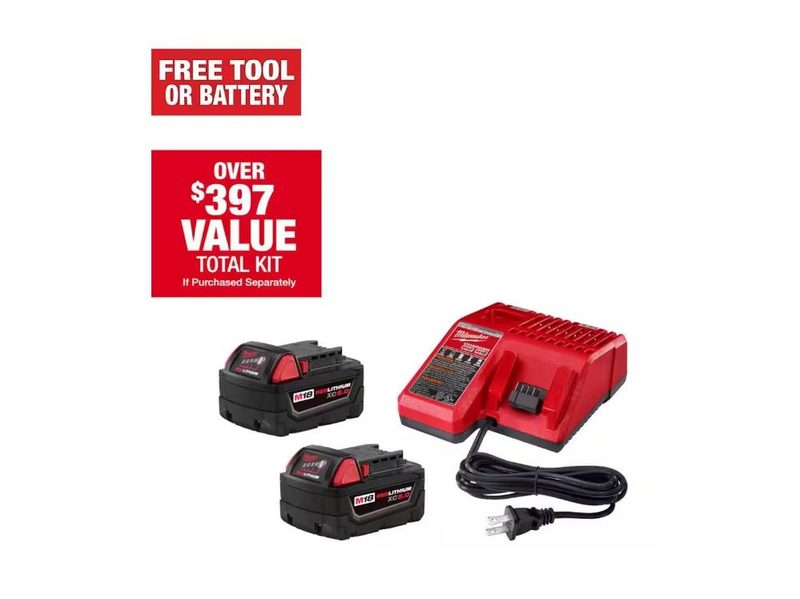Home Depot is giving you a tool (or battery) with these two batteries and M18/M12 charger.