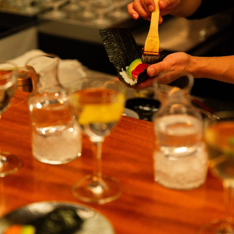 cocktails on bar top