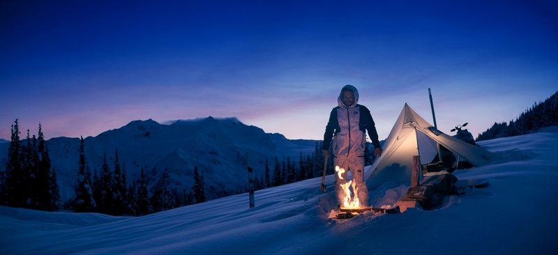 Outdoor Research athlete Mark Abma by the fire