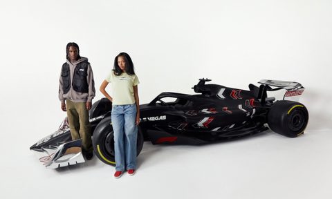 PacSun Formula 1next to a car
