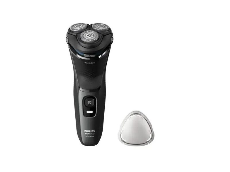 A Philips Norelco Series 3000 Shaver and accessories.