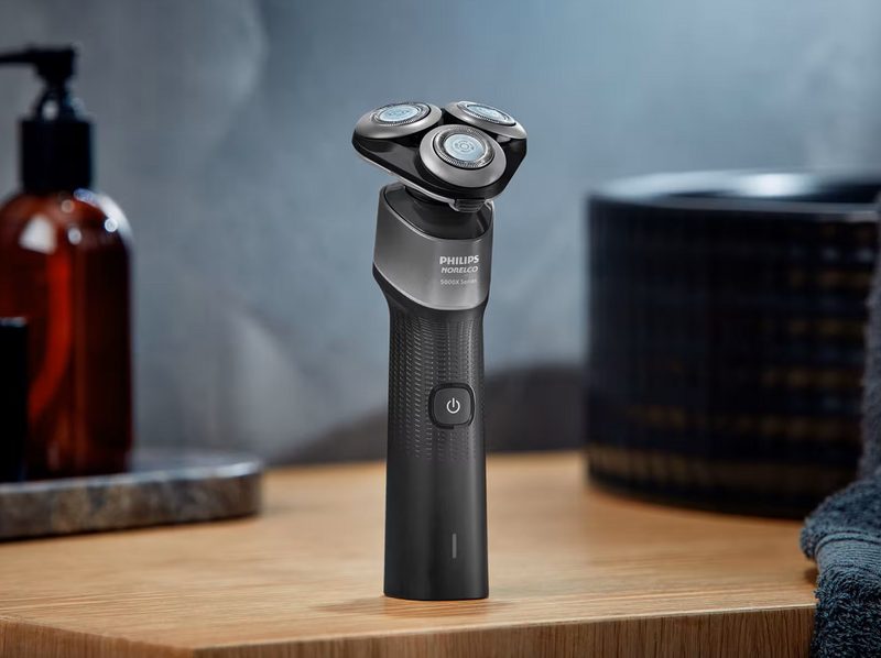 The Philips Norelco Shaver 5000X on a table.