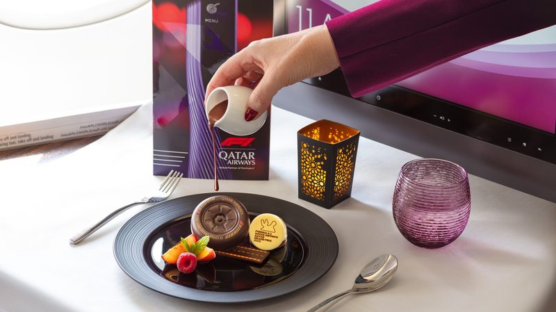 Qatar Airways F1 cuisine