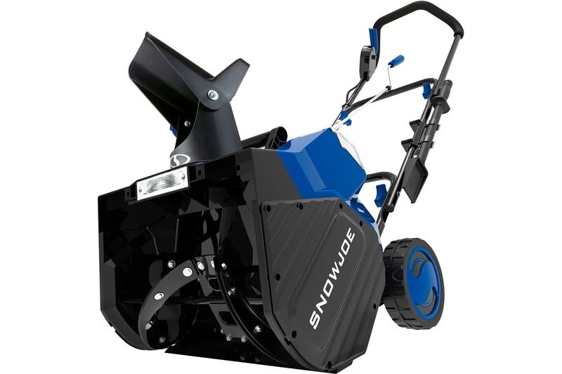 The Snow Joe 24V Electric Snow Blower and Bundle on a whiote background.