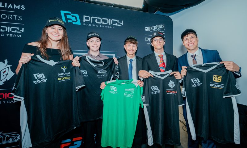 Some of the first Prodigy Draft drivers selected in a Williams Racing Fan Zone at the Formula One British Grand Prix.