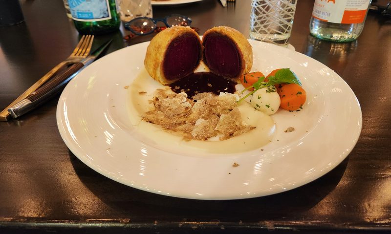 Trackside Lunch with Gordon Ramsay - Third Course vegan alternative - Beet Wellington.