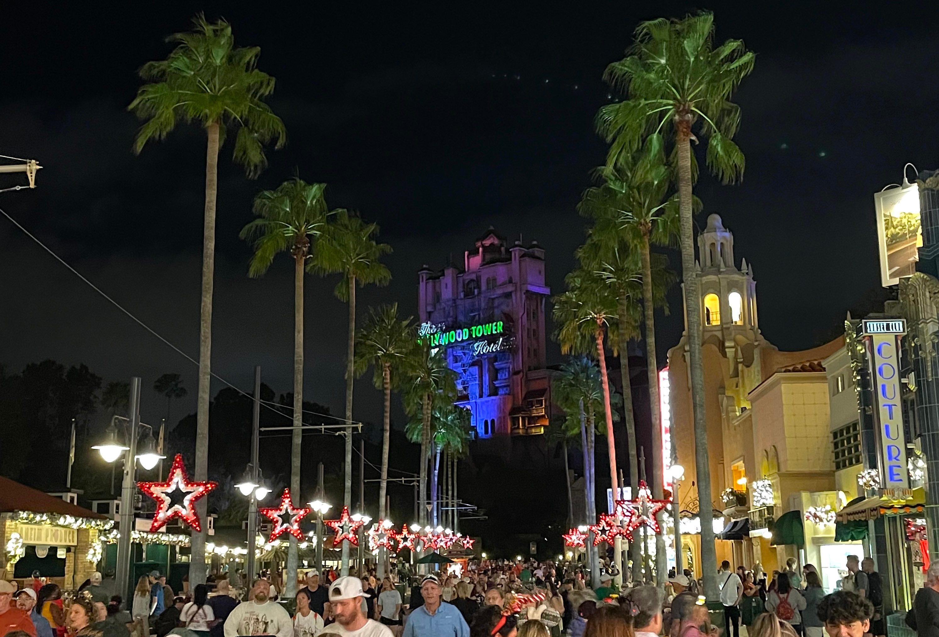 Walking through the streets at Jollywood Nights
