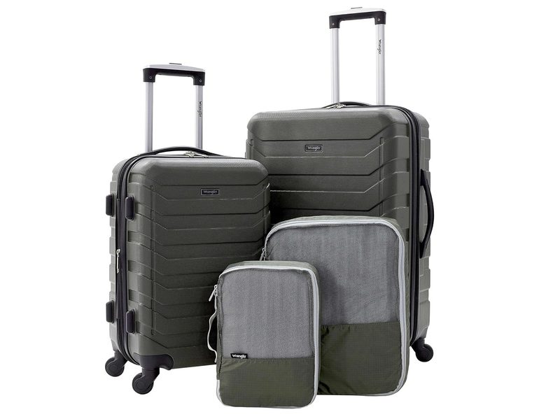 The Wrangler Elysium Luggage and Packing Cubes on a white background.