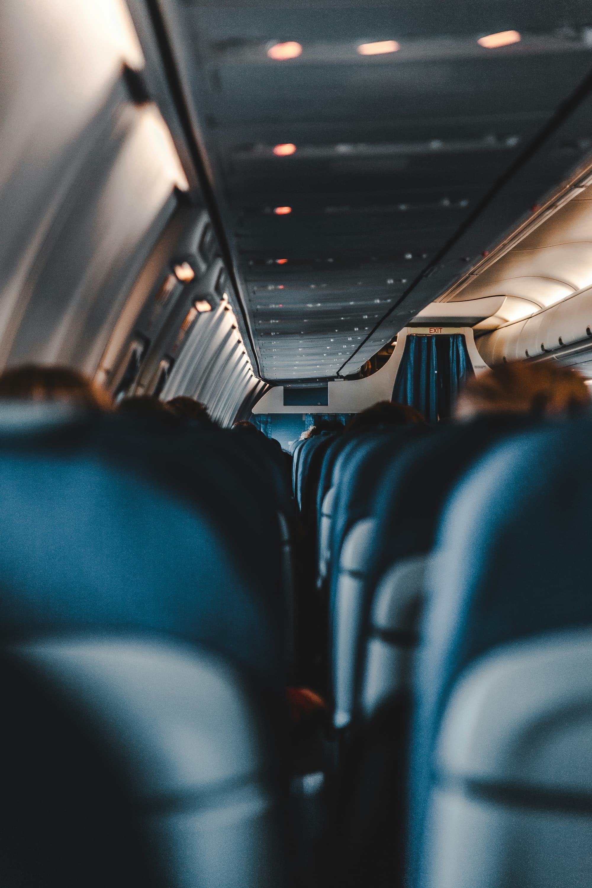 inside of an airplane