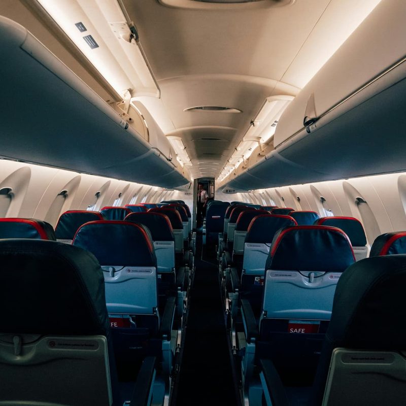 Inside of an empty airplane