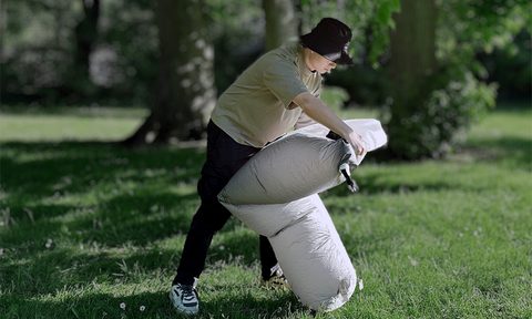 airpot inflatable outdoor camping toilet seat setup