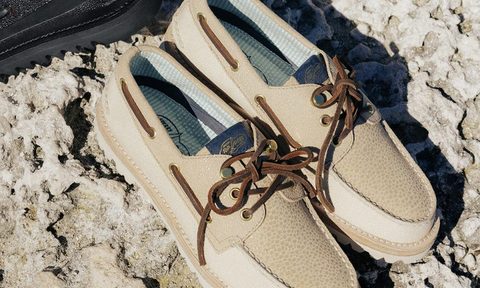 tan and black sperry boat shoes