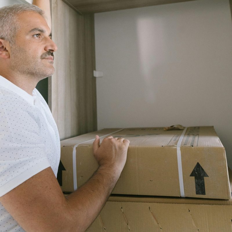 Man with boxes