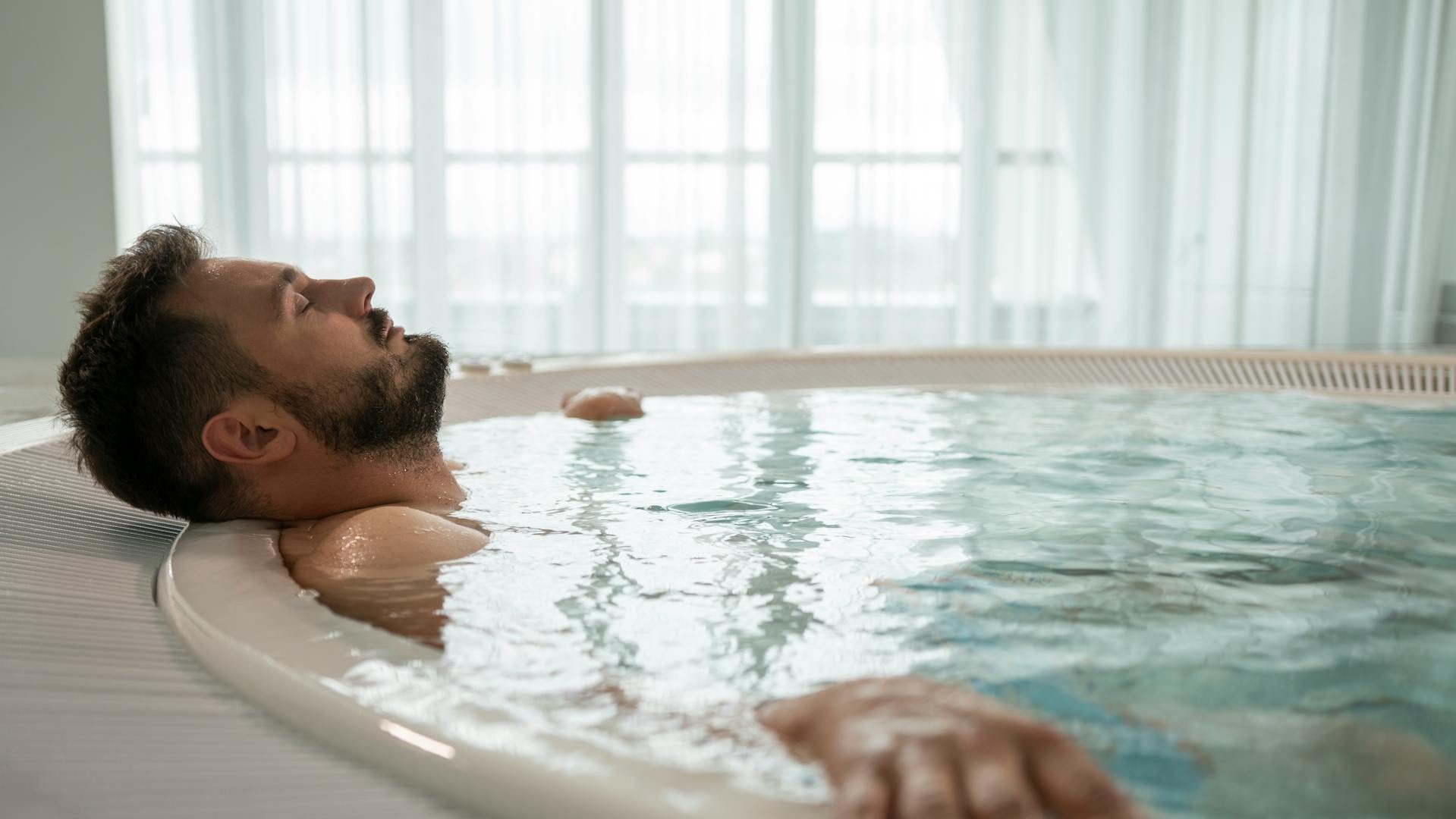 Man in a hot tub