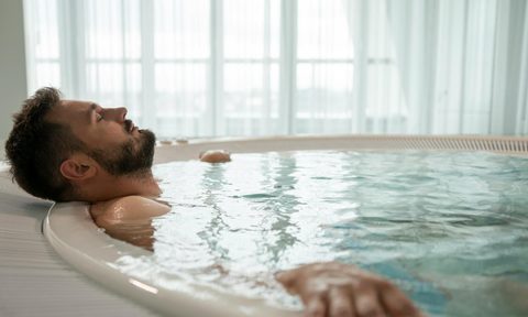 Man in a hot tub