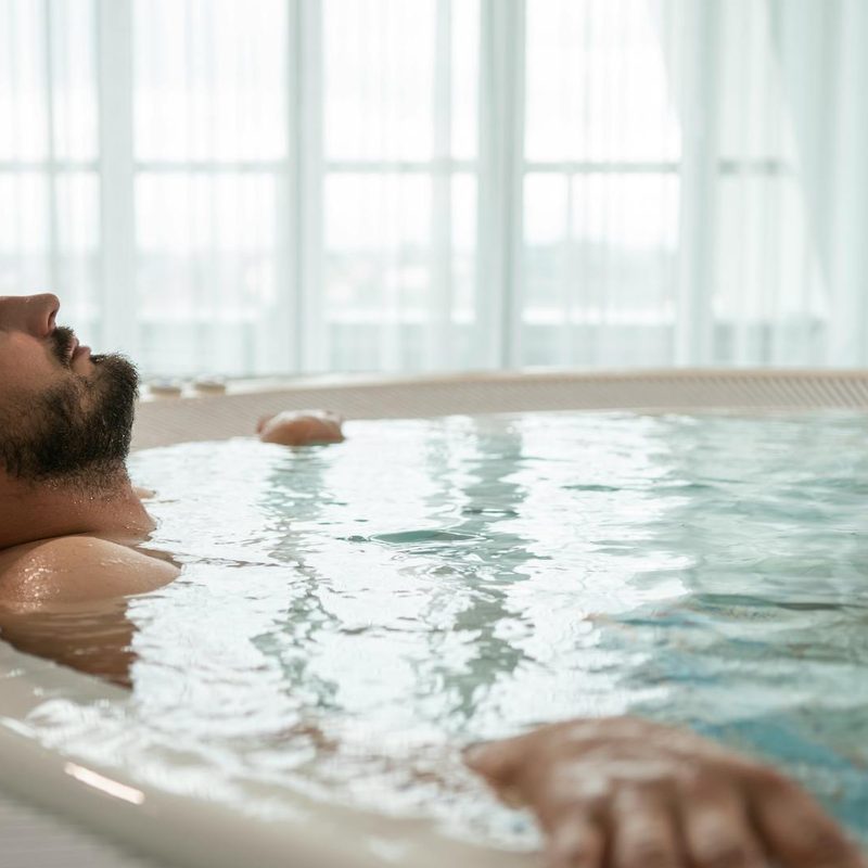 Man in a hot tub