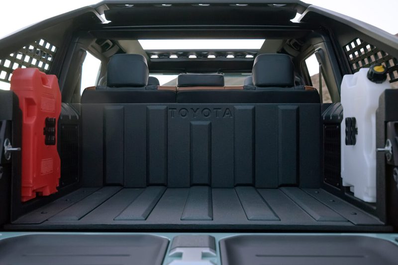 Rear cargo space inside the Toyota Land Cruise ROX concept SUV.