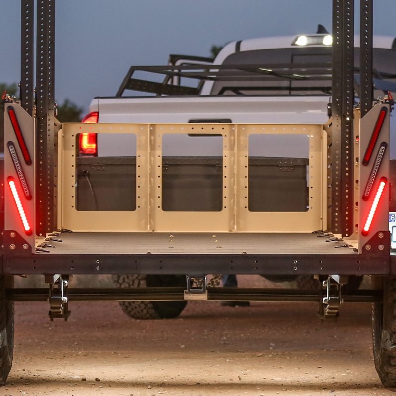 Rear view of the cargo deck of Zion Off-Road's Z2 micro-camper/trailer