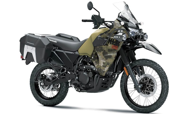 2025 Kawasaki KLR 650 Aadventure ABSright side product shot with panniers.