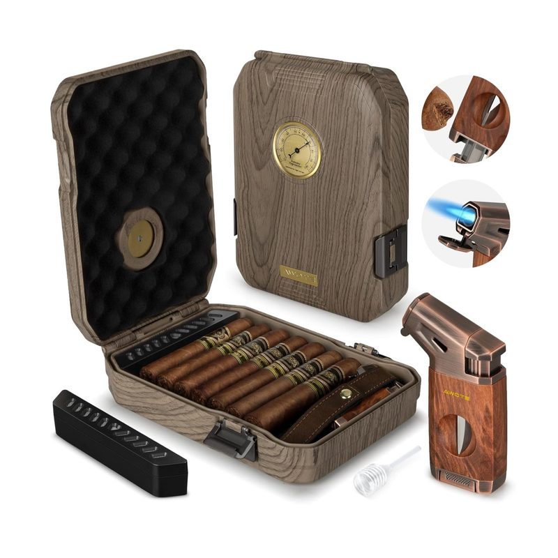 AWOTE Travel Humidor and hard case for outdoors -- best cigar gifts.