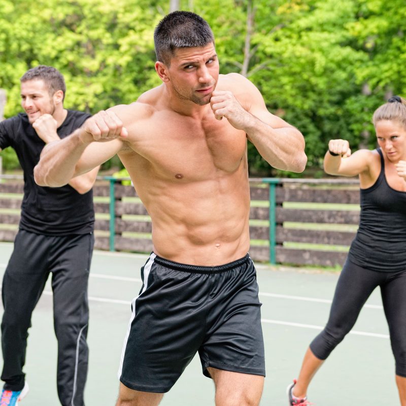 Tae Bo Fitness people kickboxing fitness class group