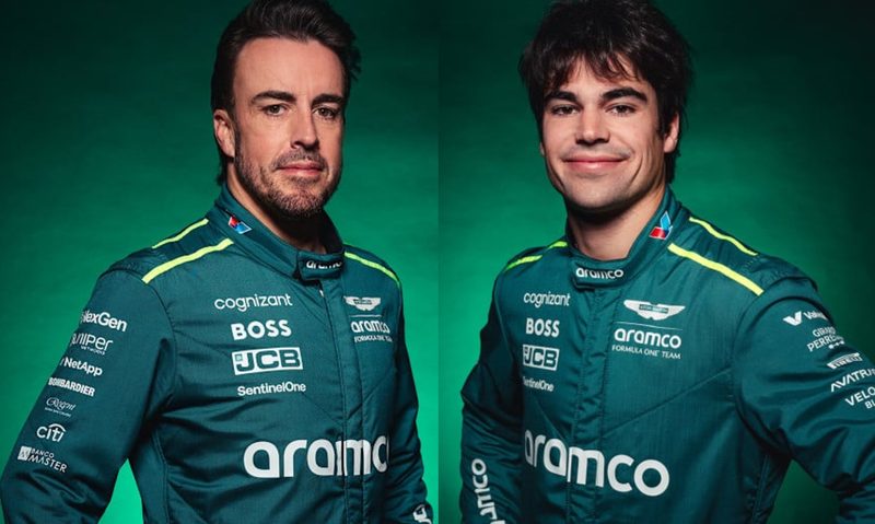 Aston Martin F1 drivers Fernando Alonso and Lance Stroll.
