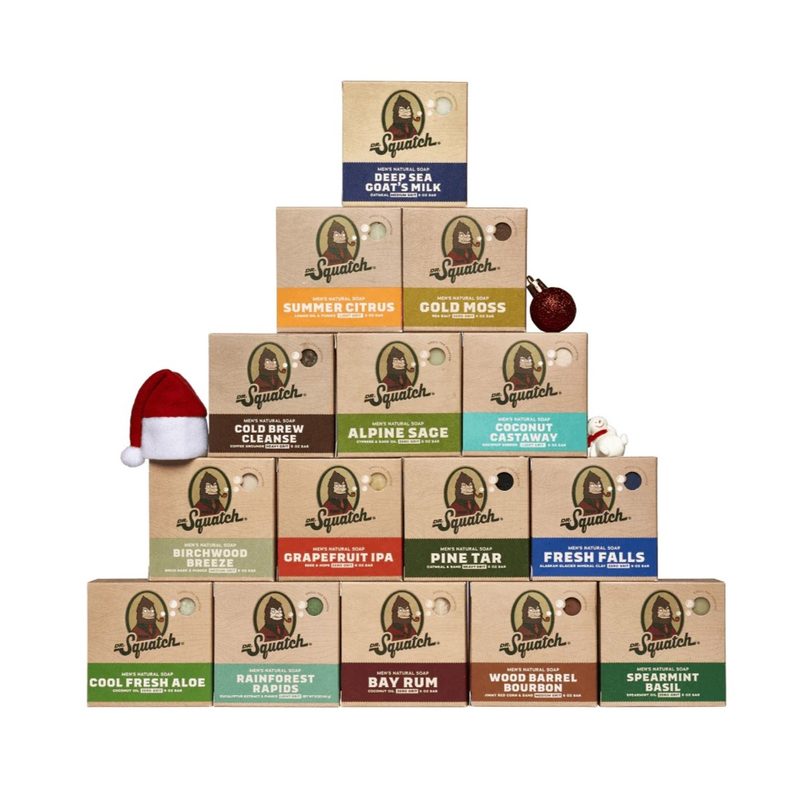 Dr Squatch Squatchmas bundle with 15 different soaps -- best grooming gifts