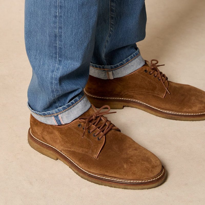 Todd Snyder Nomad Derby Shoe with jeans