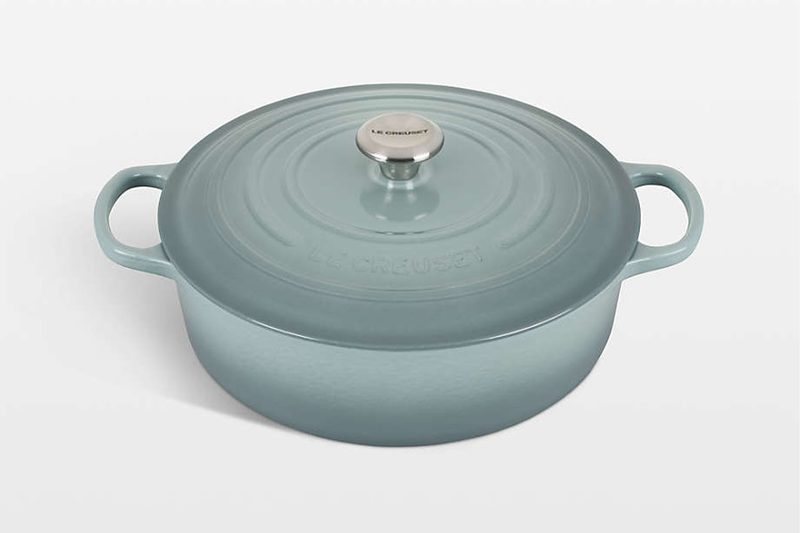 The Le Creuset 6.75-quart Round Wide Dutch Oven on a white background.
